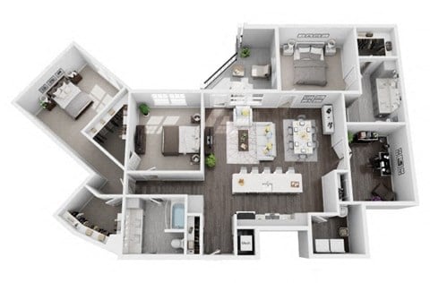 Floor plan for 3 beds, 2 baths, 1798 sqft
